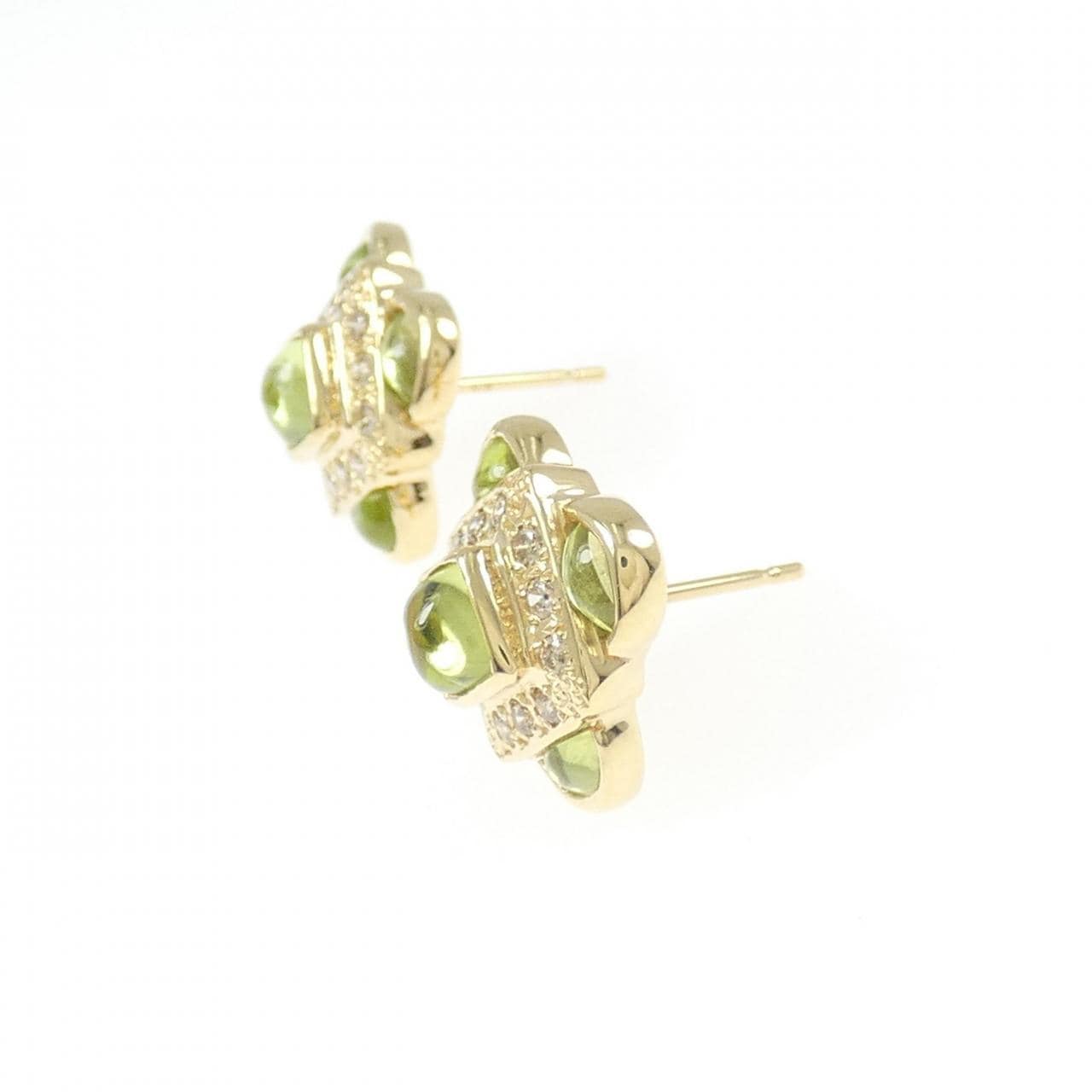 K18YG ペリドット ピアス