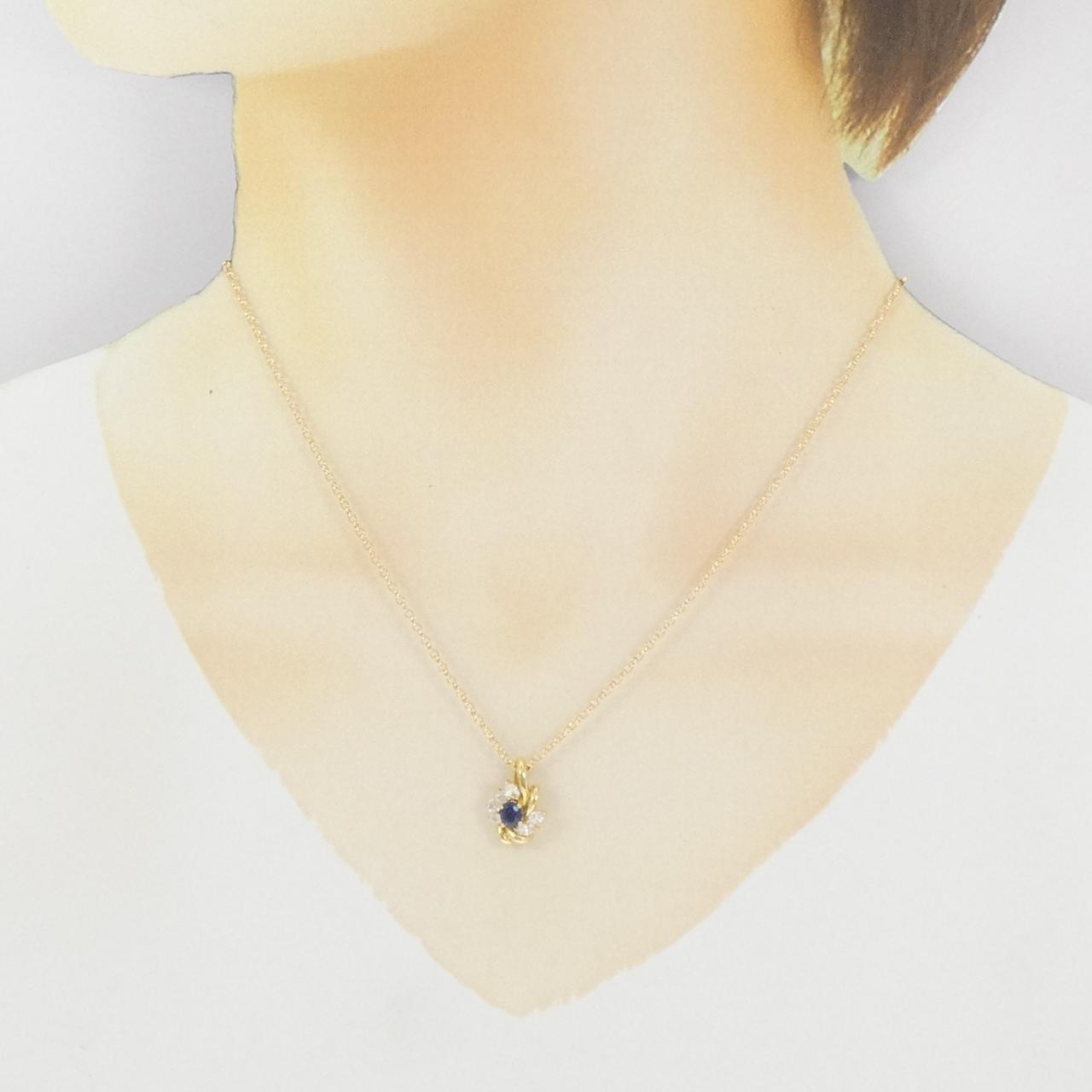 K18YG サファイヤ ネックレス 0.37CT