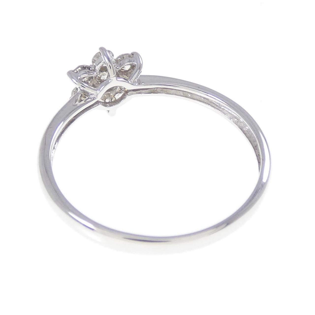 K10WG フラワー ダイヤモンド リング 0.20CT