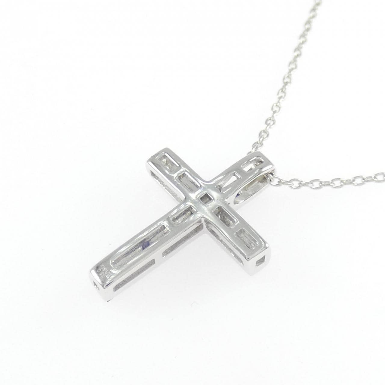 K18WG クロス サファイヤ ネックレス 0.32CT