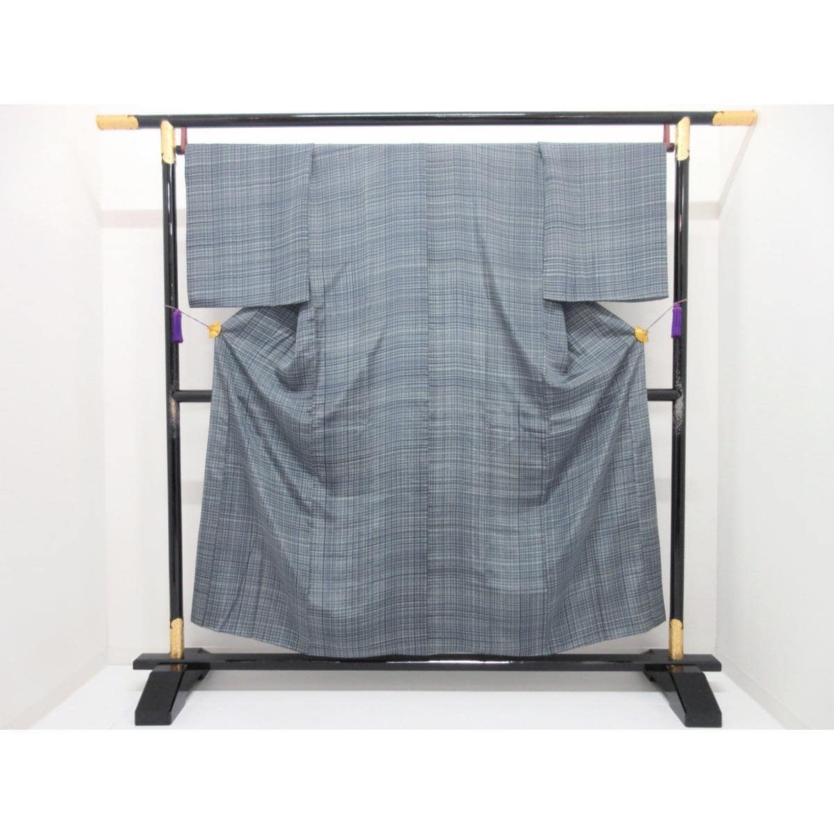 男物　紬織　きもの・羽織・長襦袢　３点セット