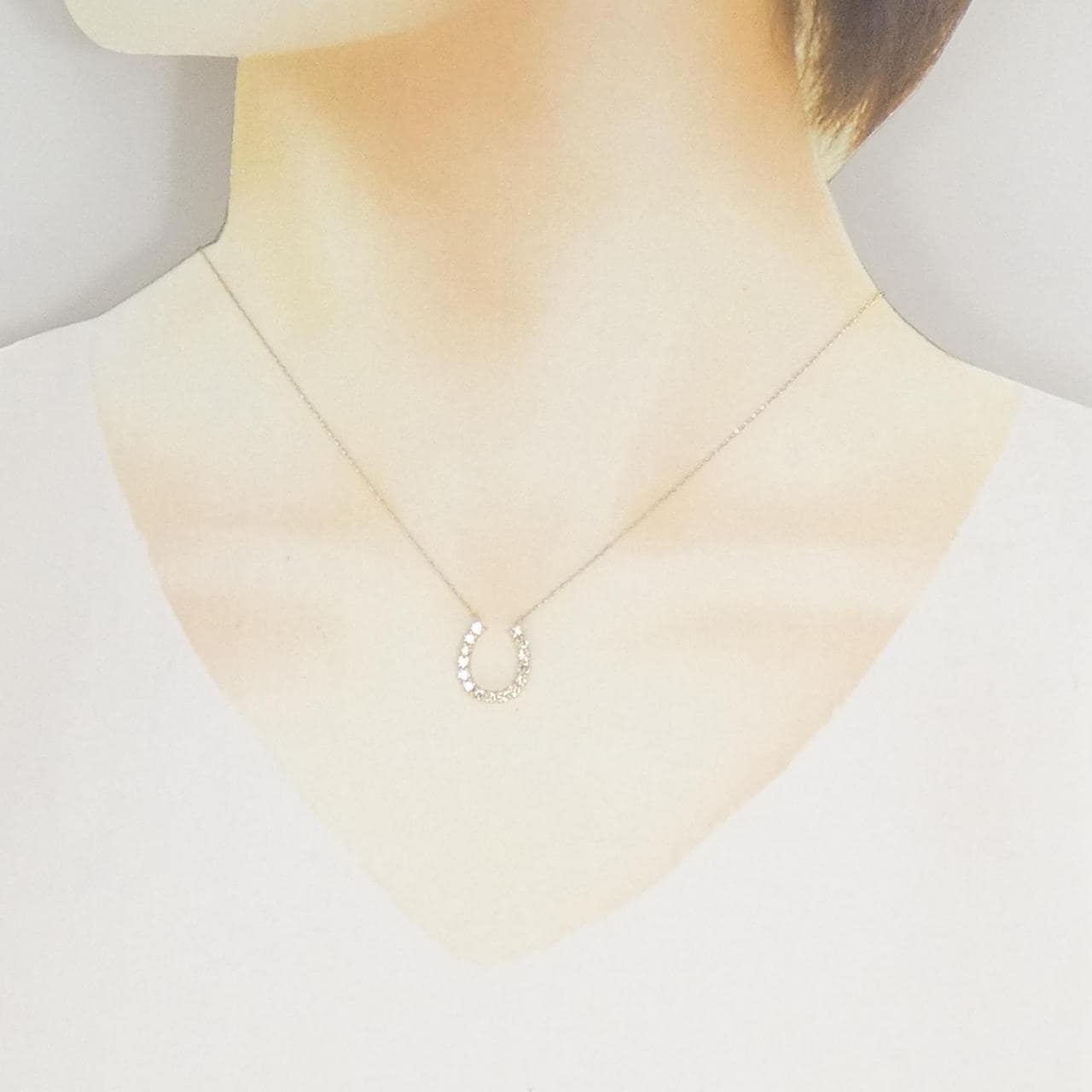 K18YG ホースシュー ダイヤモンド ネックレス 0.50CT