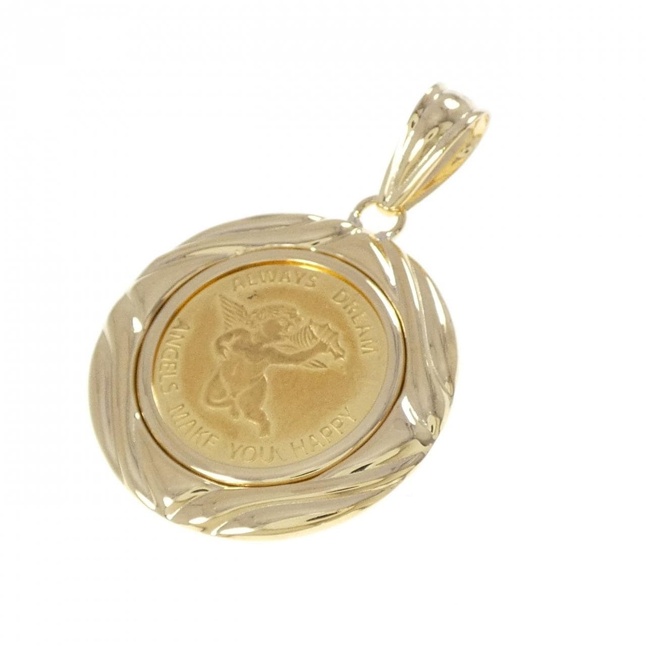K18YG(枠) コイン ペンダント