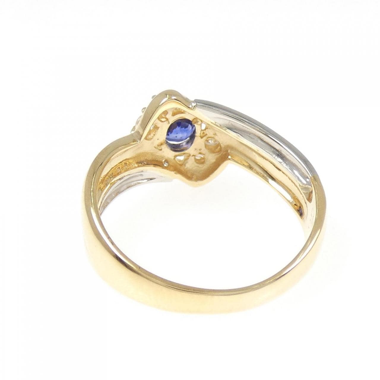 K18YG/PT900 サファイヤ リング 0.36CT