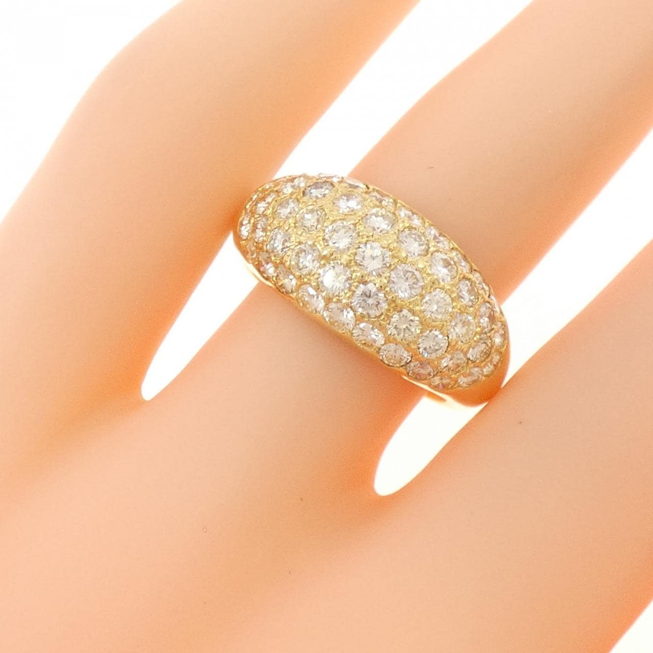 K18YG パヴェ ダイヤモンド リング 1.50CT