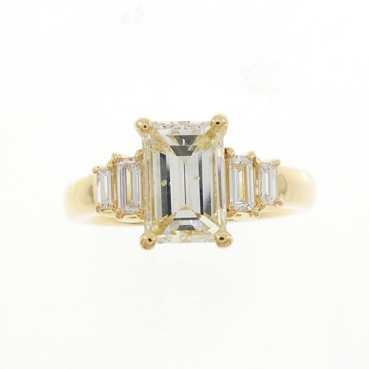 【リメイク】K18YG ダイヤモンド リング 1.548CT VLY SI1 エメラルドカット