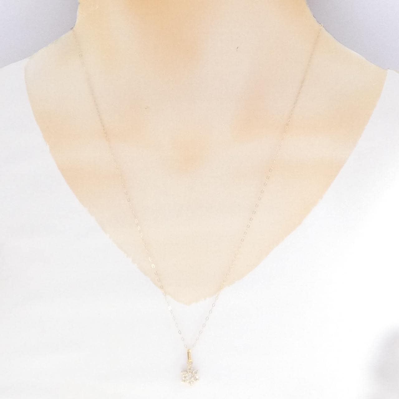 K18YG フラワー ダイヤモンド ネックレス 0.52CT