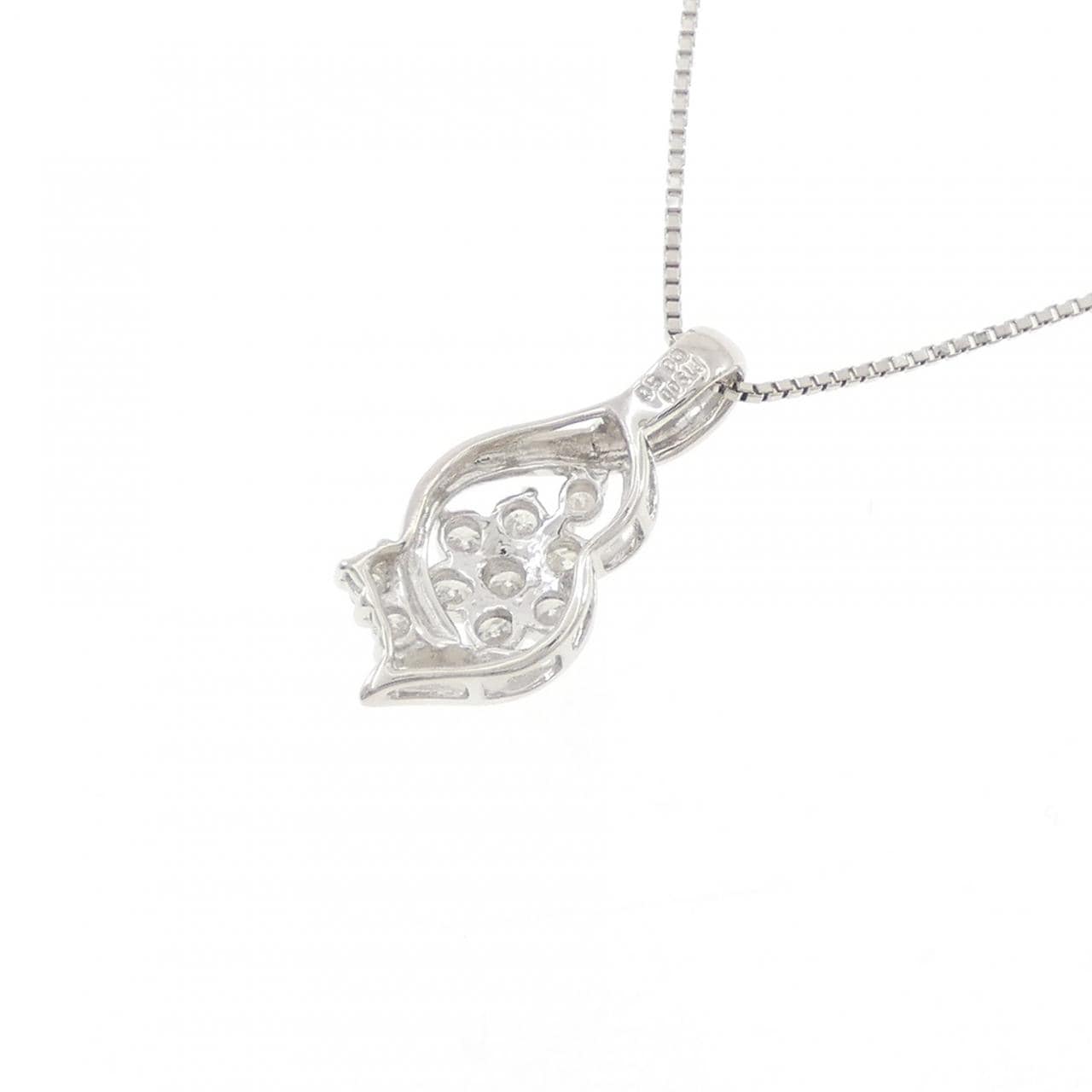PT900/PT850 フラワー ダイヤモンド ネックレス 0.50CT