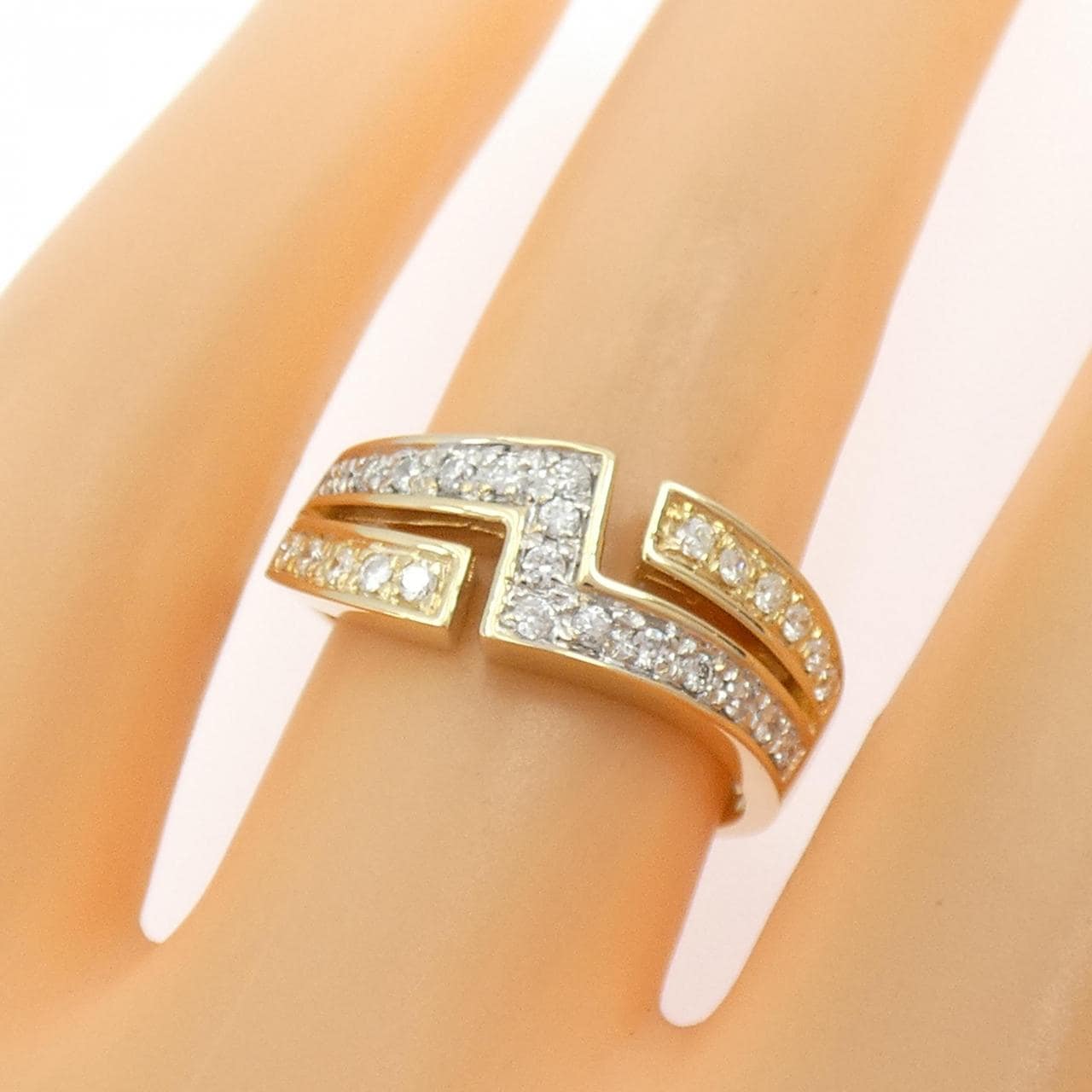 K18YG/K18WG ダイヤモンド リング 0.32CT