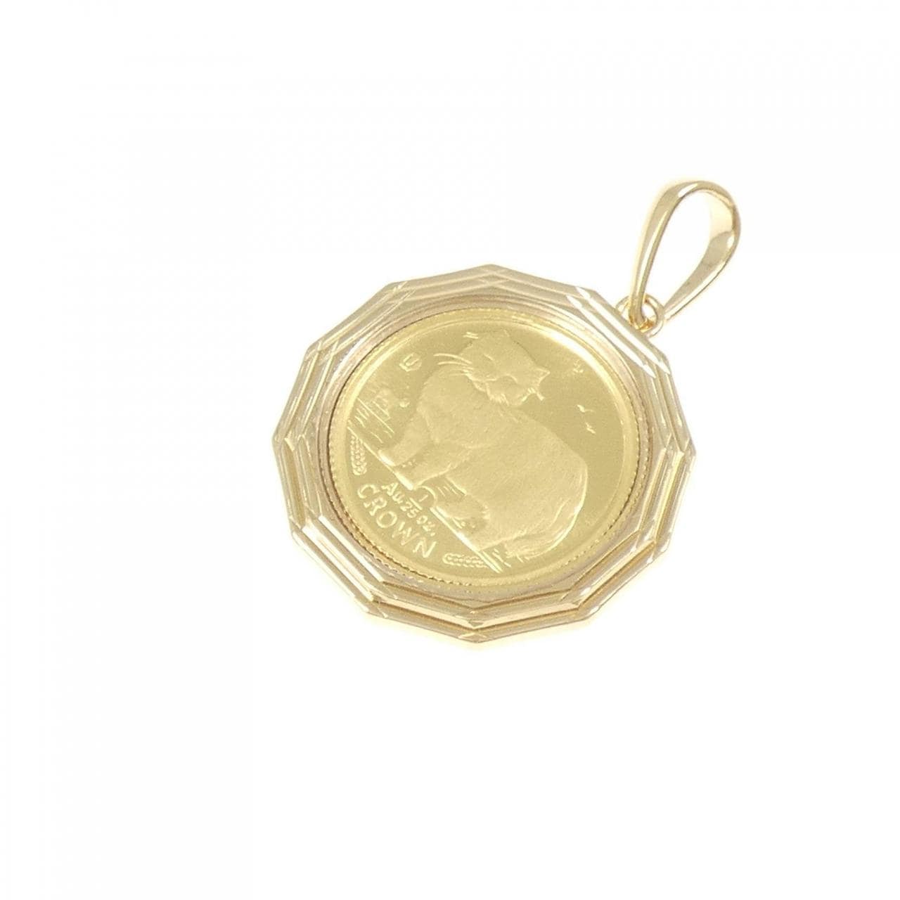 K18YG(枠) コイン ペンダント