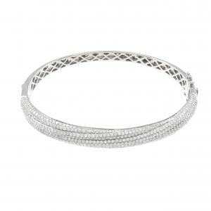 K18WG ダイヤモンド バングル 2.55CT