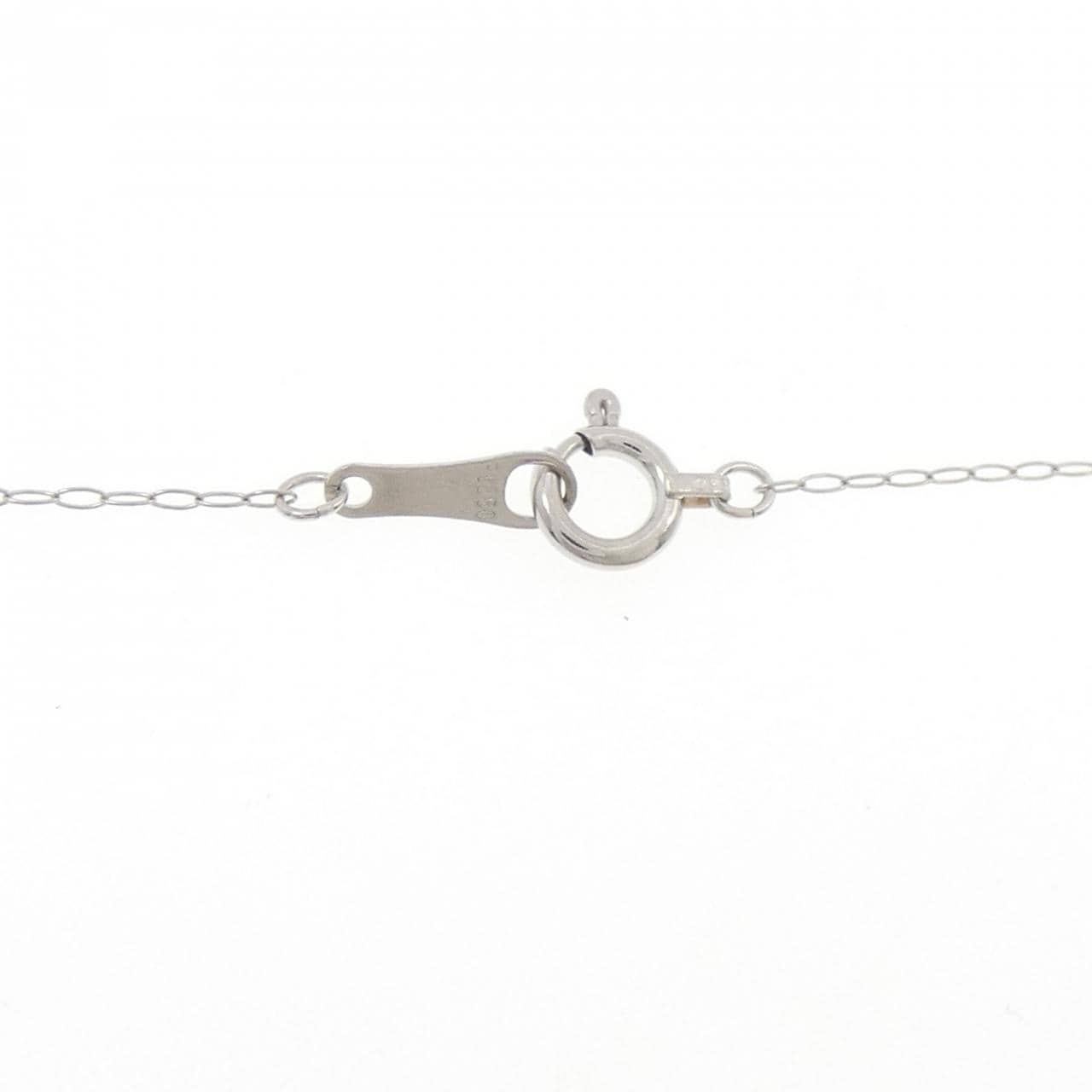 PT900/PT850 フラワー ダイヤモンド ネックレス 0.10CT