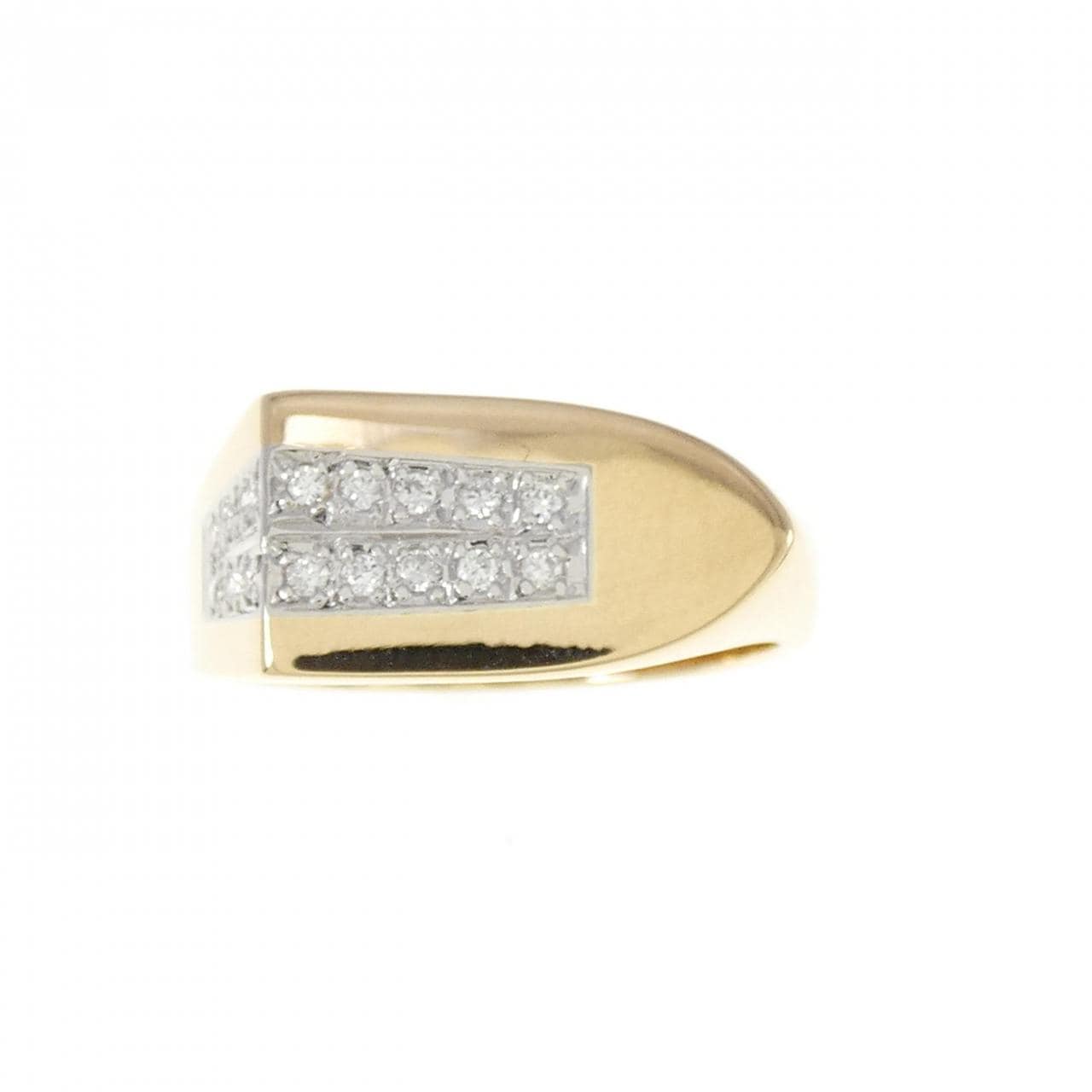 K18YG/PT ダイヤモンド リング 0.11CT