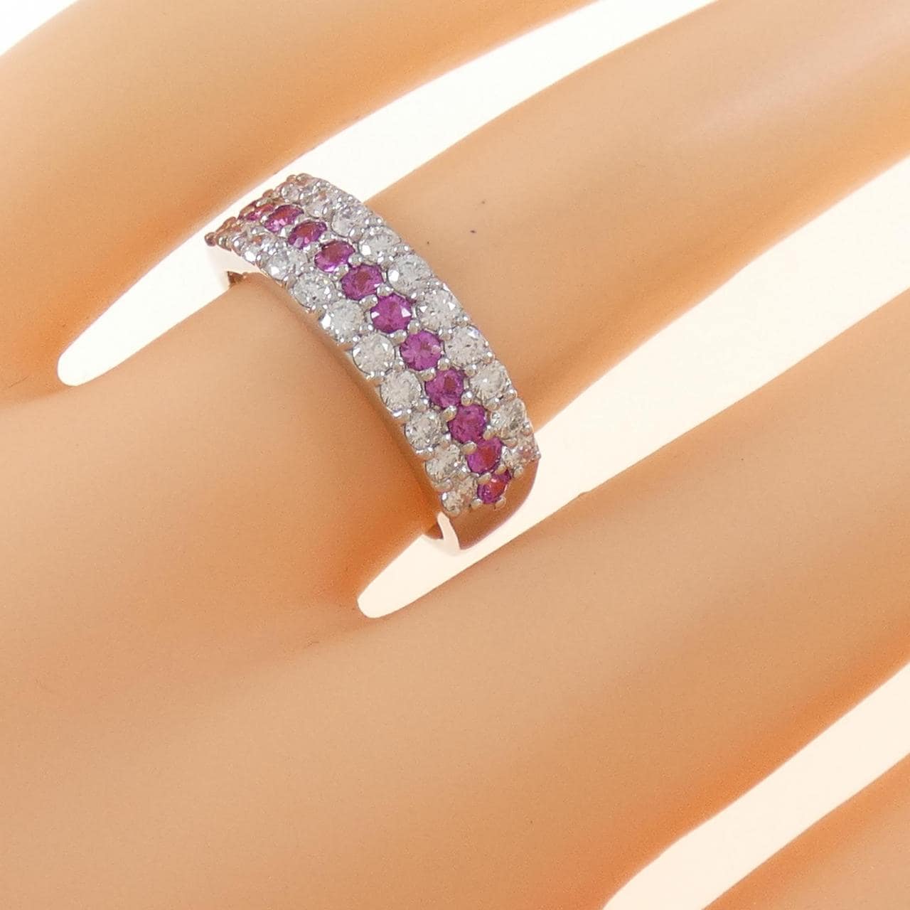 PT パヴェ ルビー リング 0.38CT