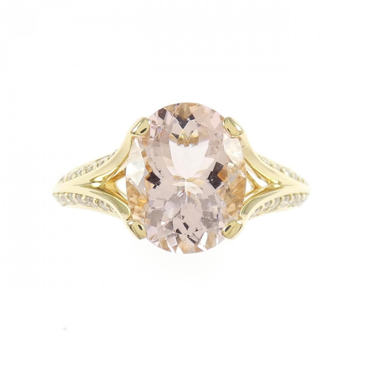 K18YG モルガナイト リング 2.20CT