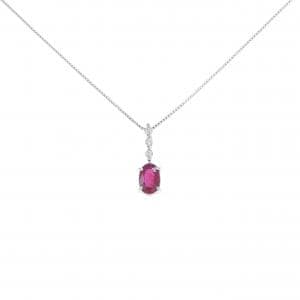 K18WG ルビー ネックレス 0.51CT