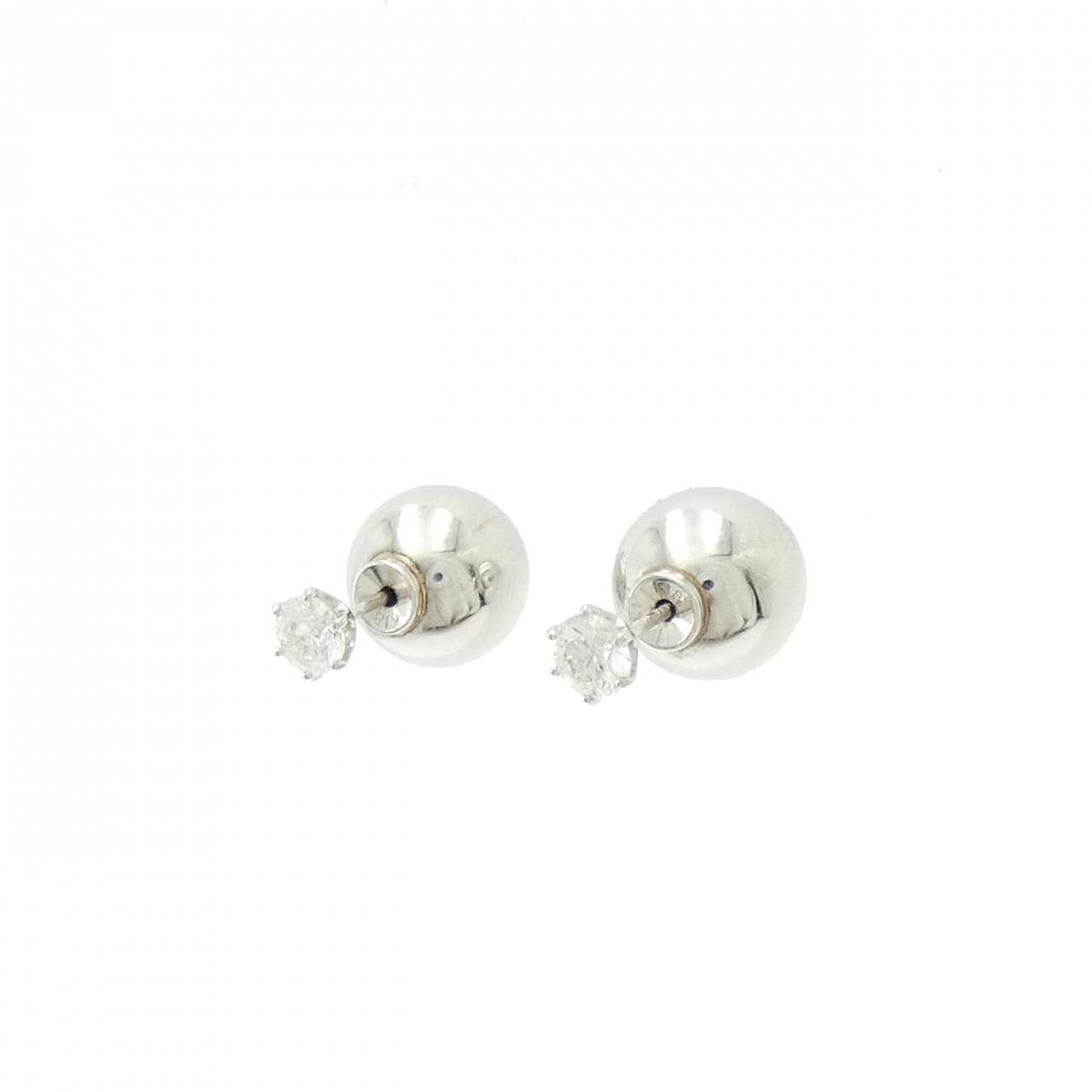 PT900/K18WG ダイヤモンド ピアス 0.548CT