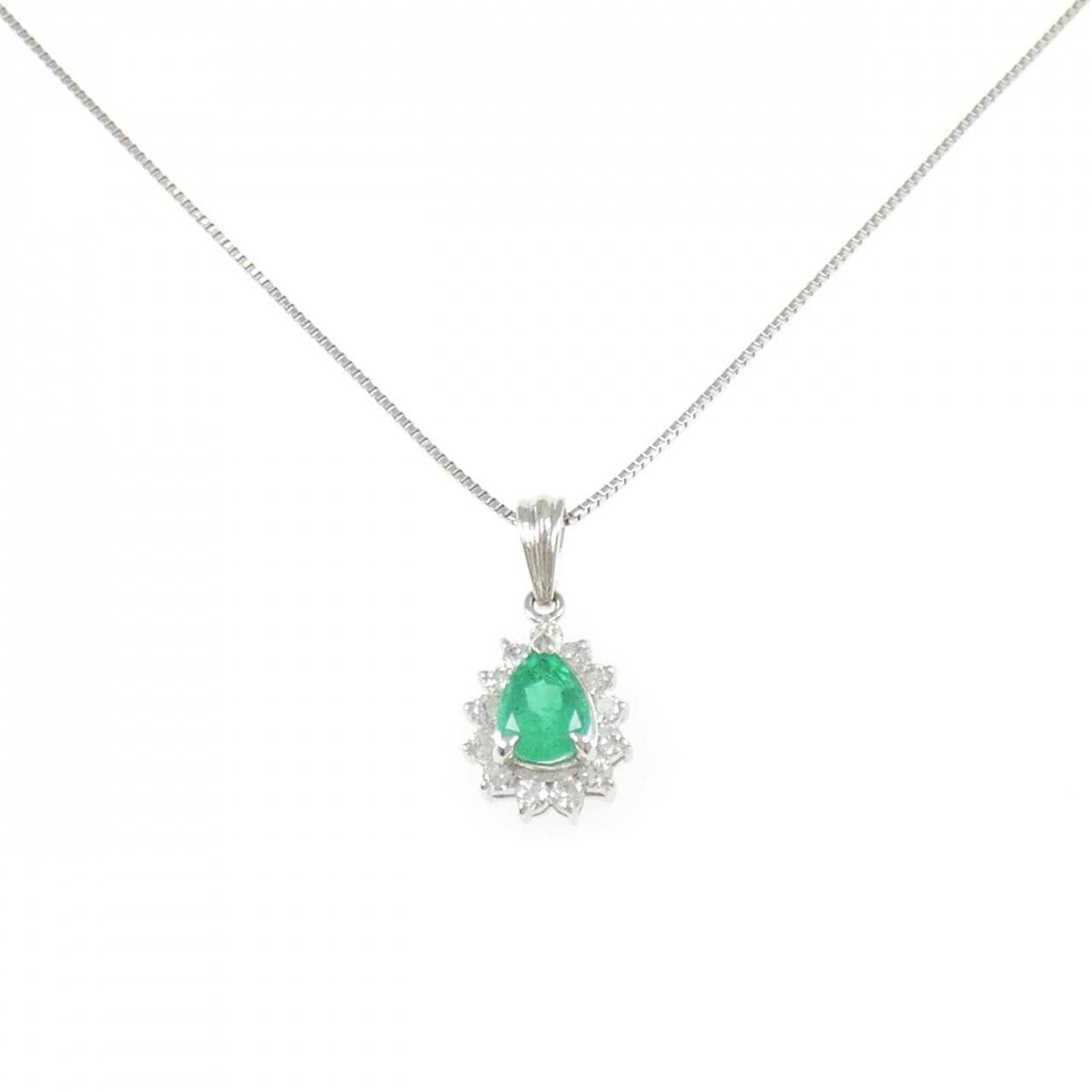 PT900/PT850 エメラルド ネックレス 0.61CT
