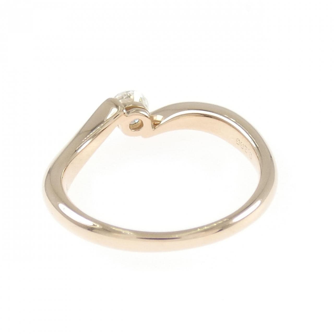 K18PG ソリティア ダイヤモンド リング 0.286CT