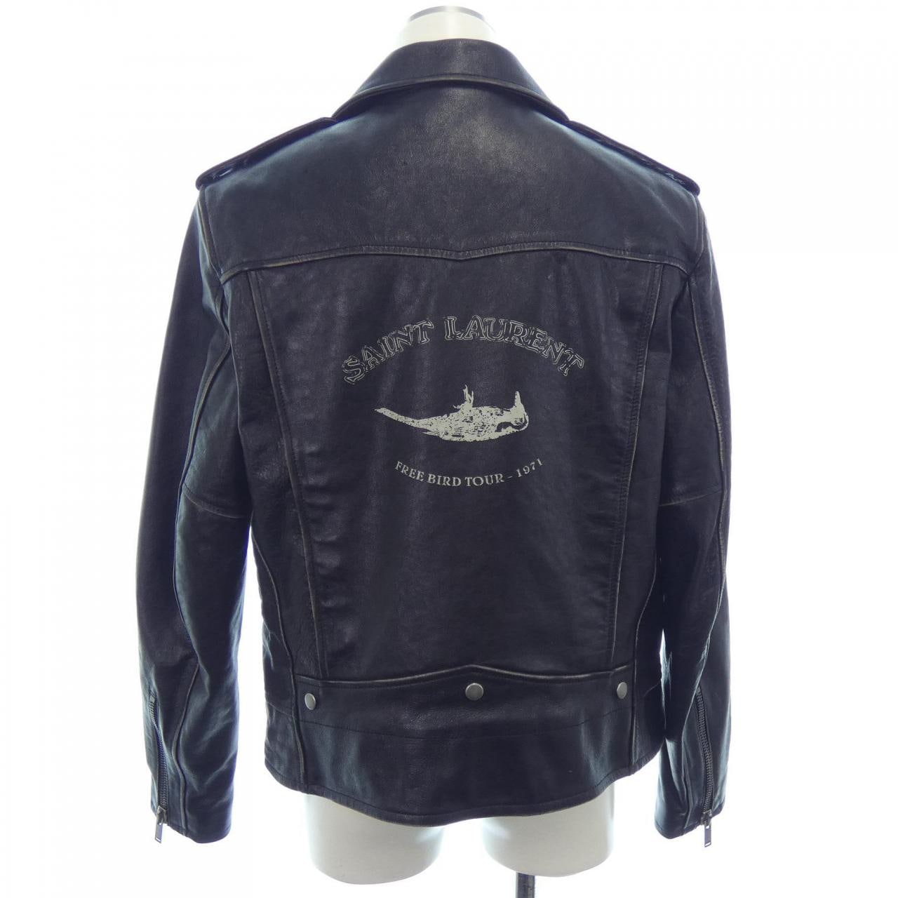 SAINT LAURENT SAINT LAURENT 皮革騎士夾克