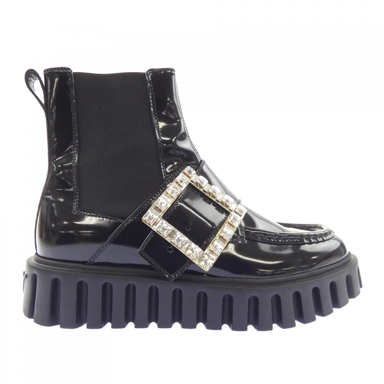 ロジェヴィヴィエ ROGER VIVIER Viv' Go-Thick ストラス バックル ブーツ