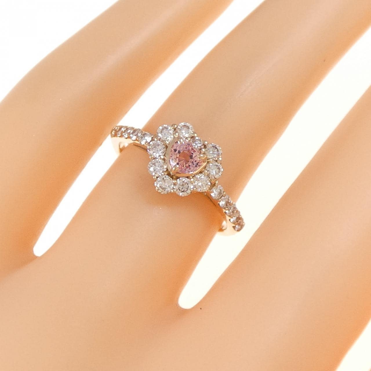 K18PG ハート サファイヤ リング 0.302CT