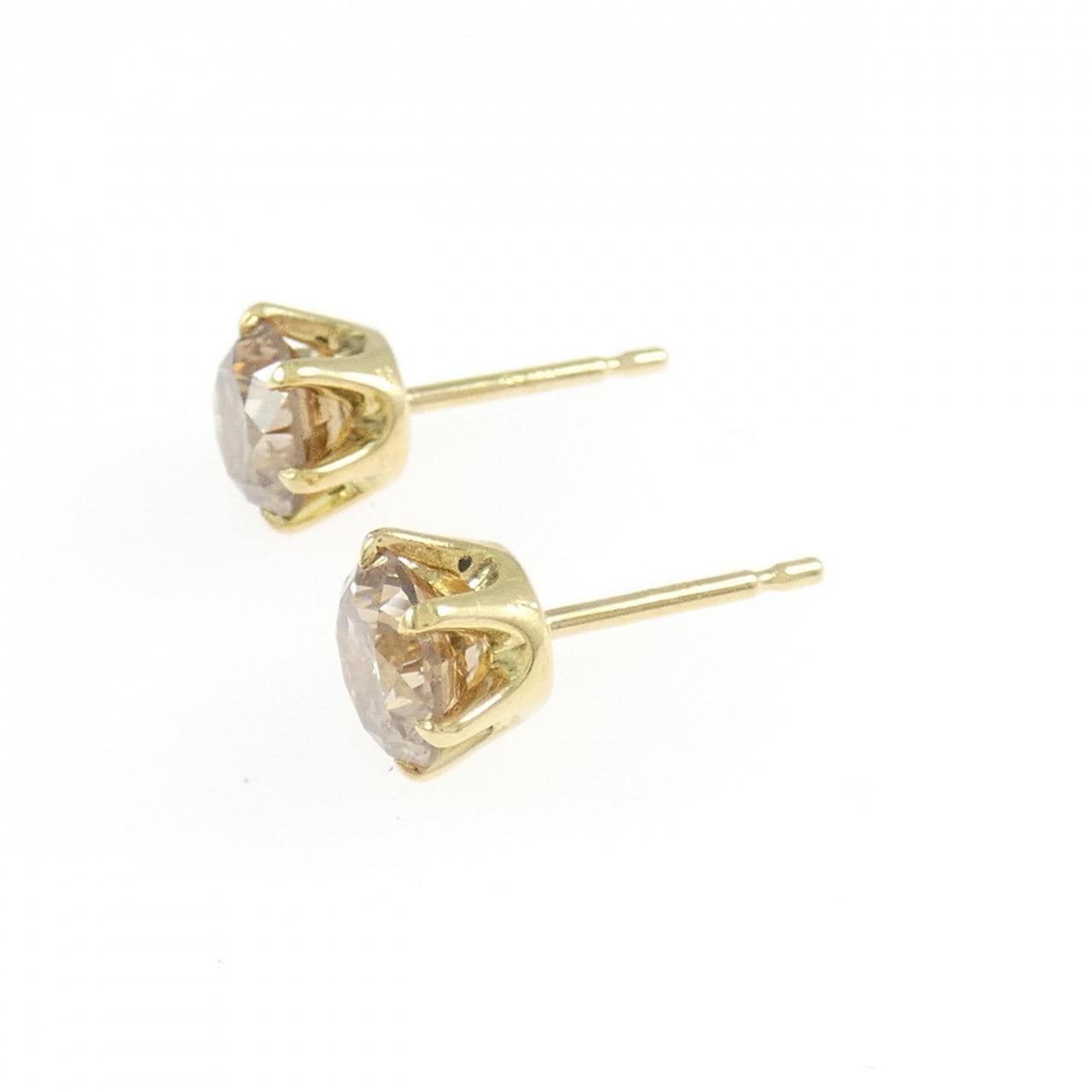 K18YG ソリティア ダイヤモンド ピアス 2.048CT
