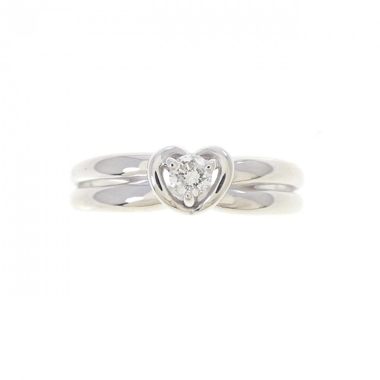 K18WG ハート ダイヤモンド リング 0.07CT