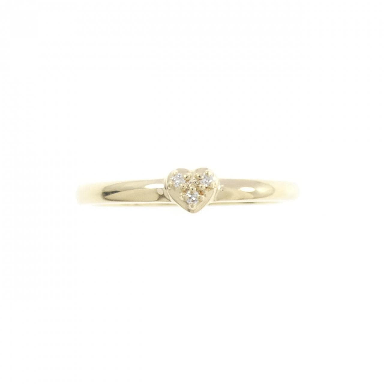 10KYG ハート ダイヤモンド リング 0.02CT