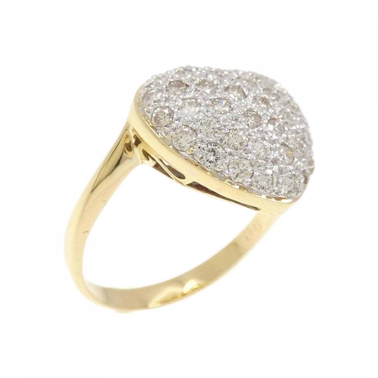 K18YG/K18WG Pave Heart Diamond Ring 0.78CT