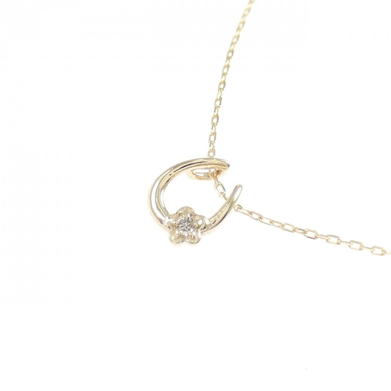 K10YG 花朵鑽石項鍊 0.01CT