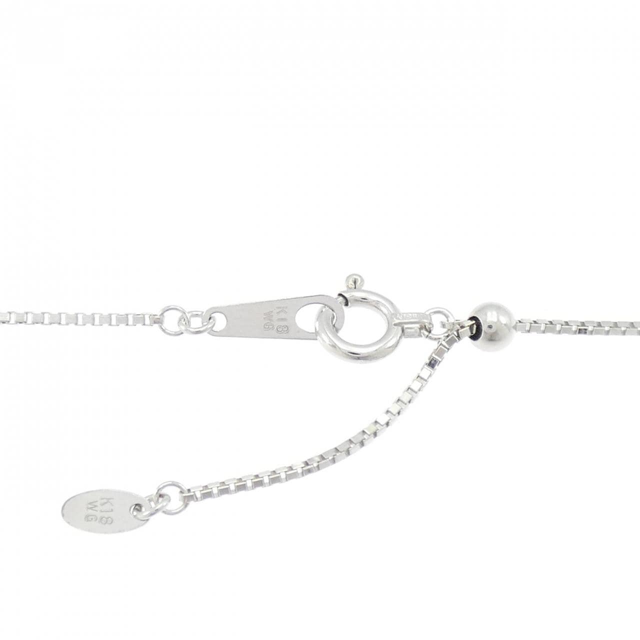 K18WG クロス グリーンガーネット ネックレス