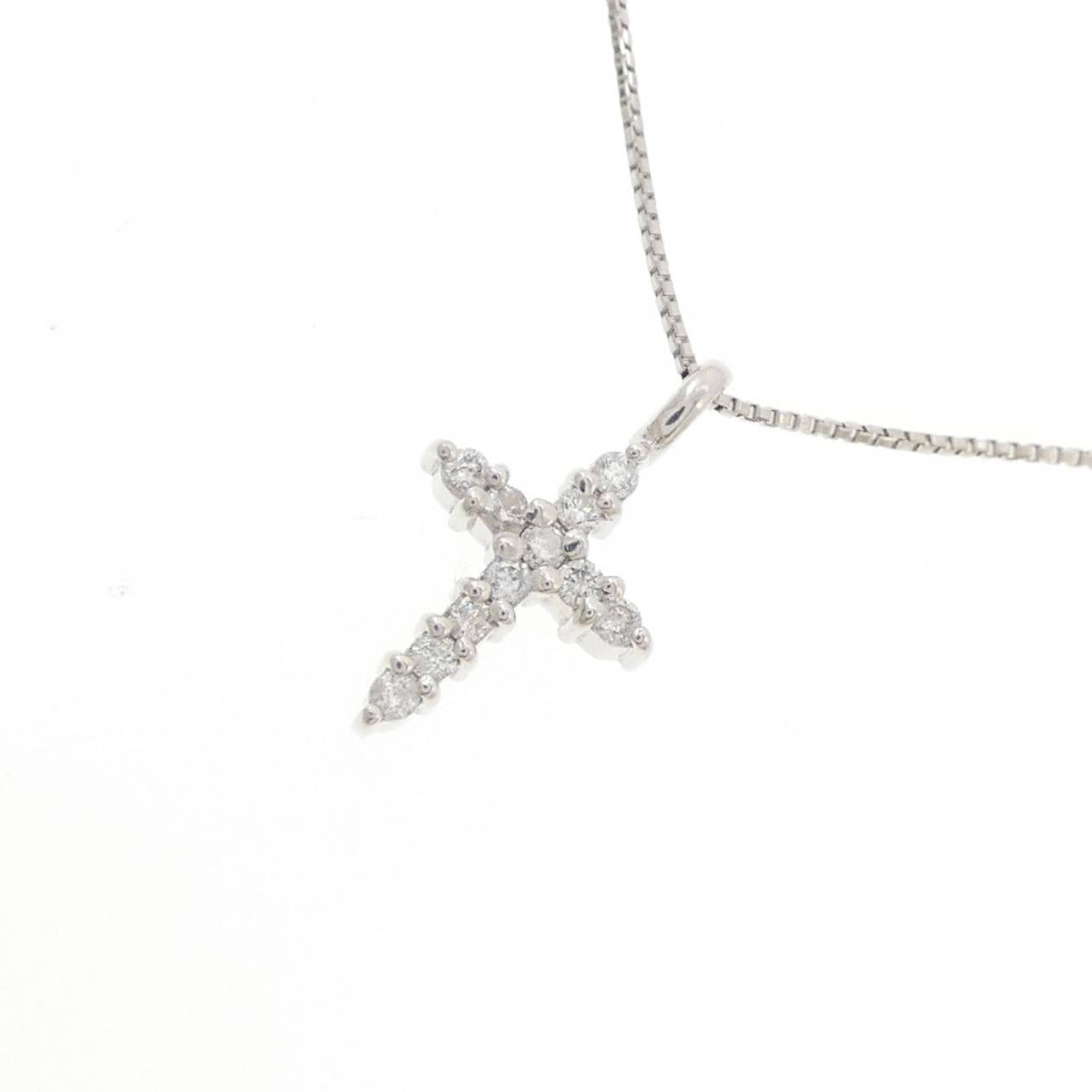 PT900/PT850 クロス ダイヤモンド ネックレス 0.10CT