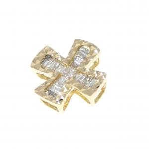 K18YG クロス ダイヤモンド ペンダント 0.20CT