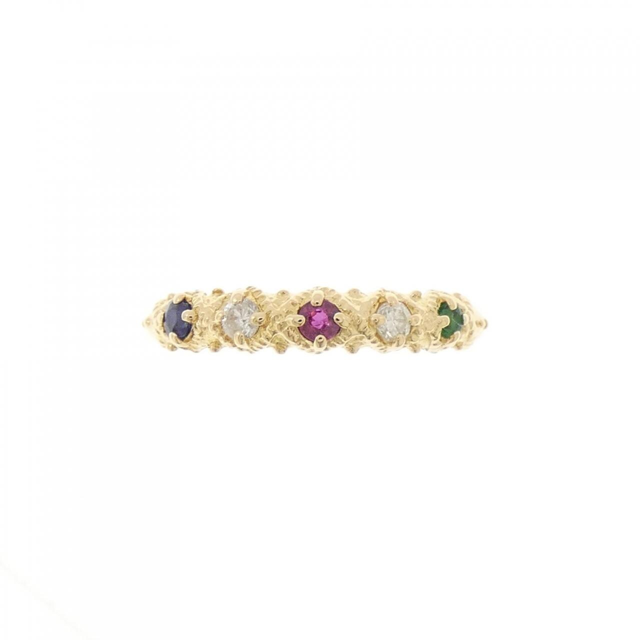 K18YG カラーストーン リング