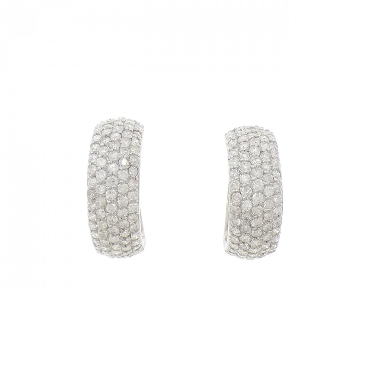 K18WG パヴェ ダイヤモンド ピアス 2.00CT
