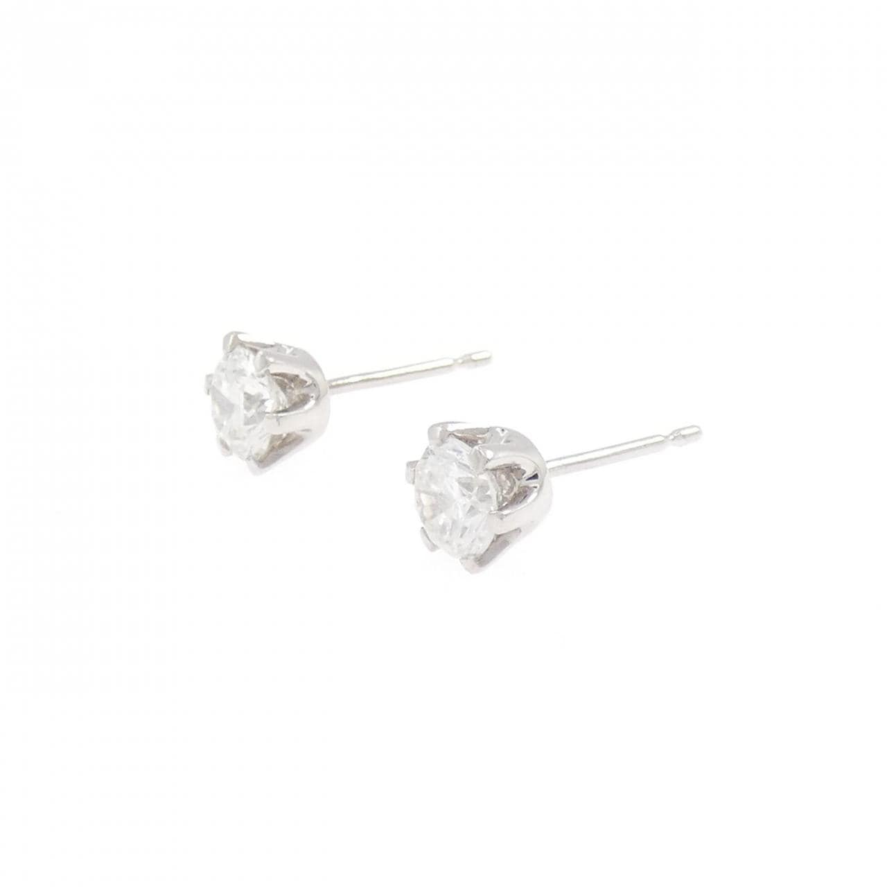 PT900 ソリティア ダイヤモンド ピアス 1.012CT