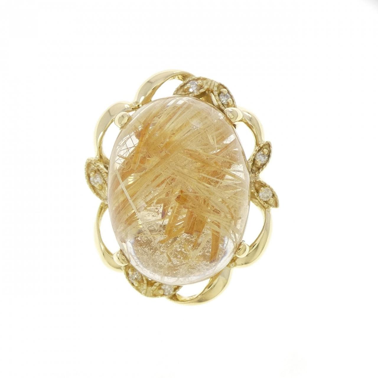 K18YG ルチルクオーツ リング 25.5CT