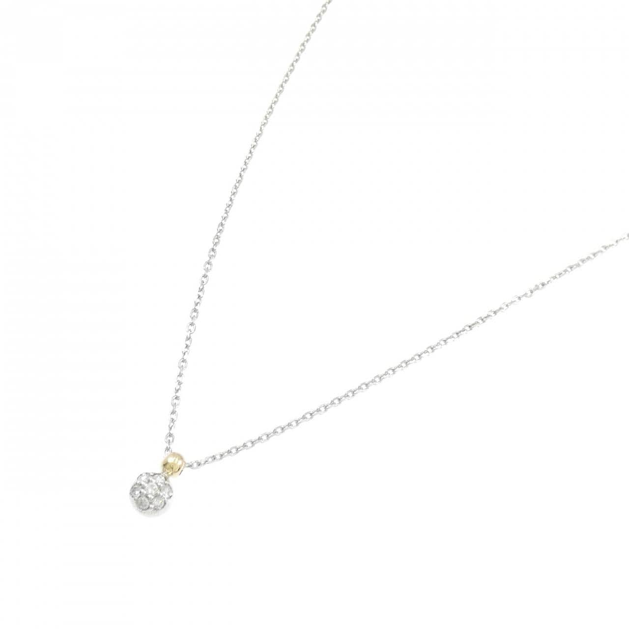 PT900/K18YG/PT850 ダイヤモンド ネックレス 0.07CT