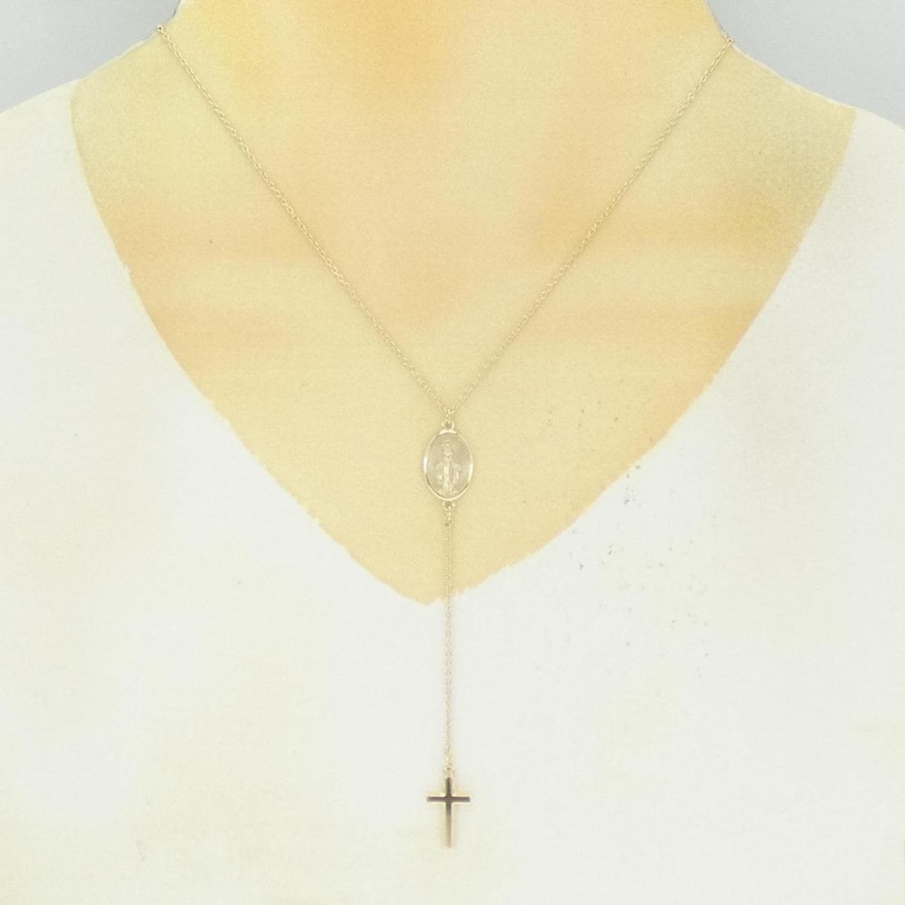 K10YG クロス ネックレス