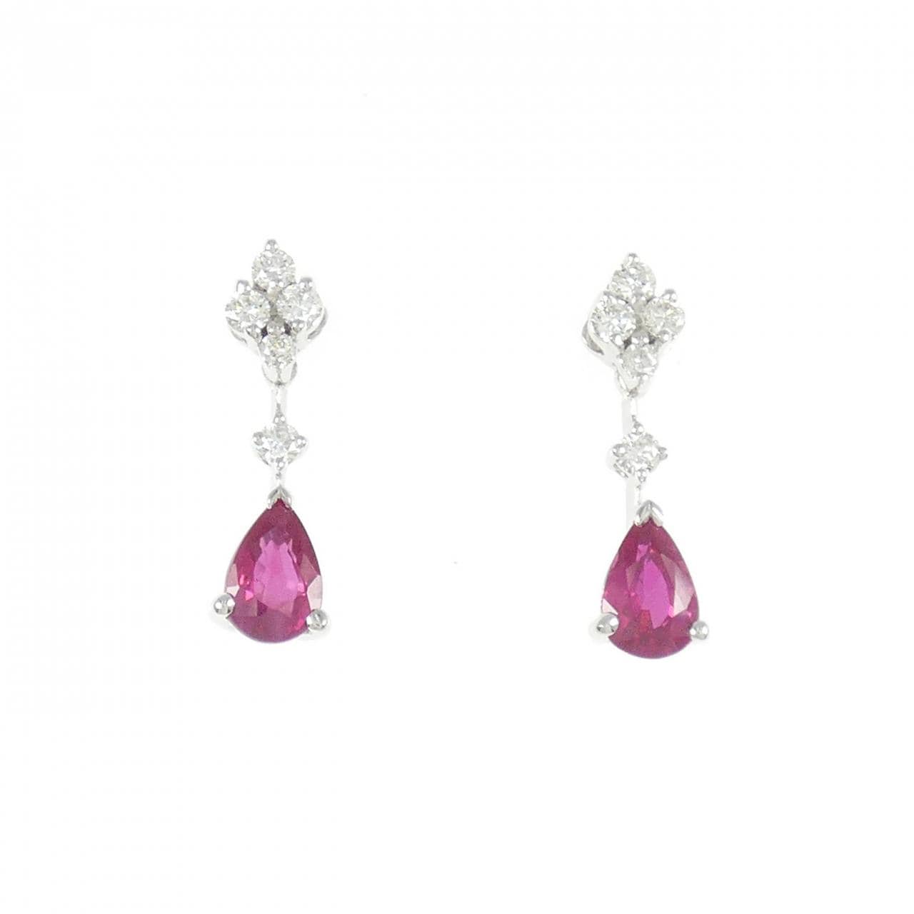 750WG ルビー ピアス