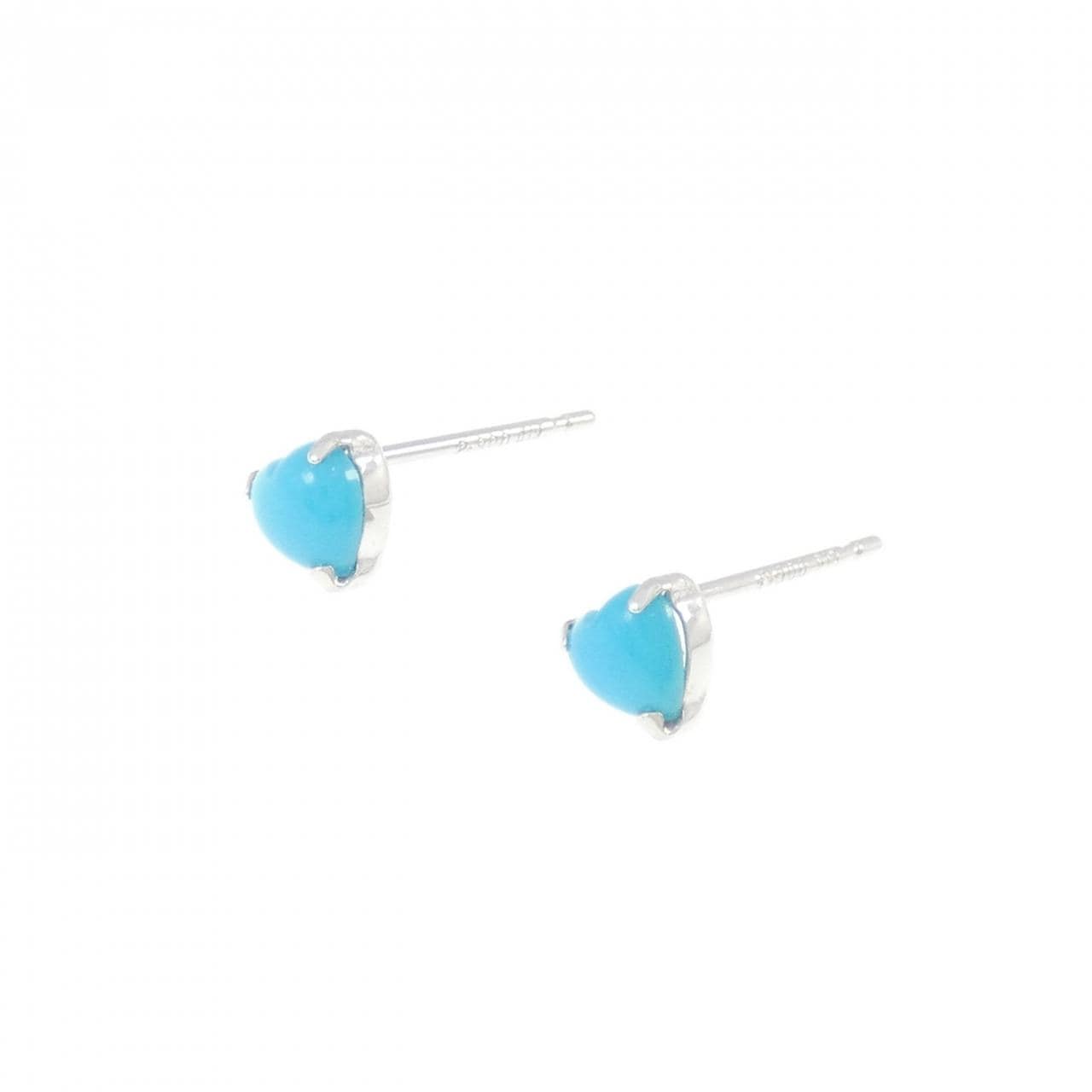 【新品】PT900 ハート ターコイズ ピアス 0.26CT