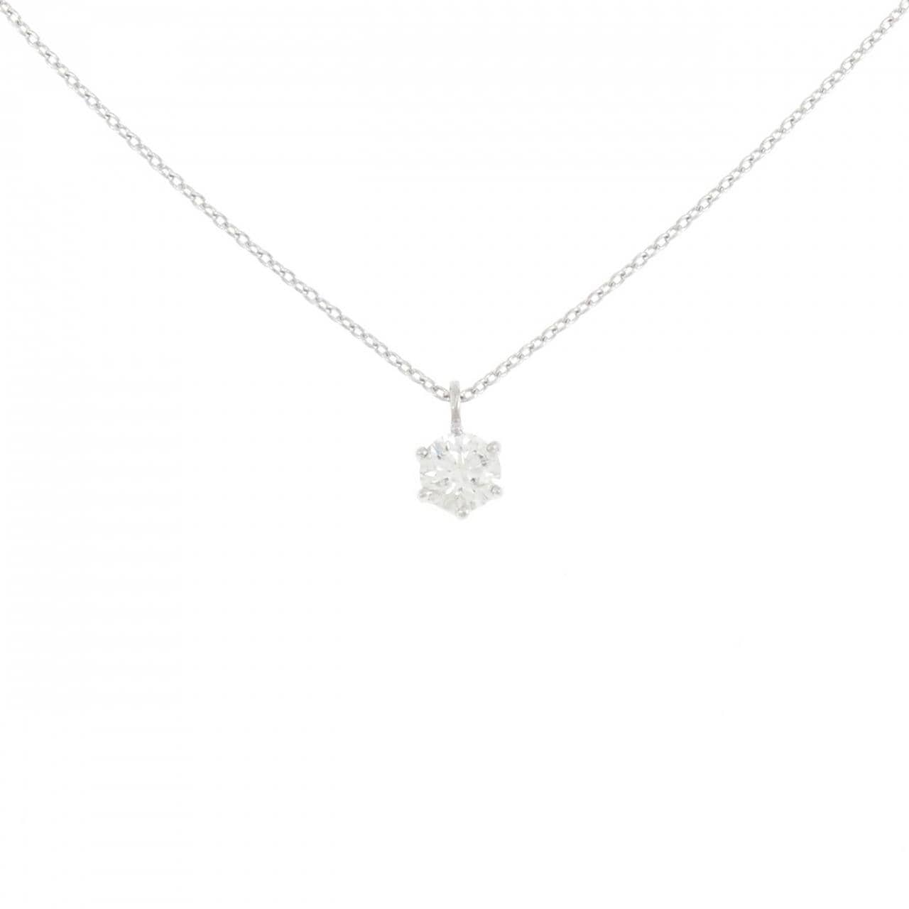 K18WG ソリティア ダイヤモンド ネックレス 0.33CT