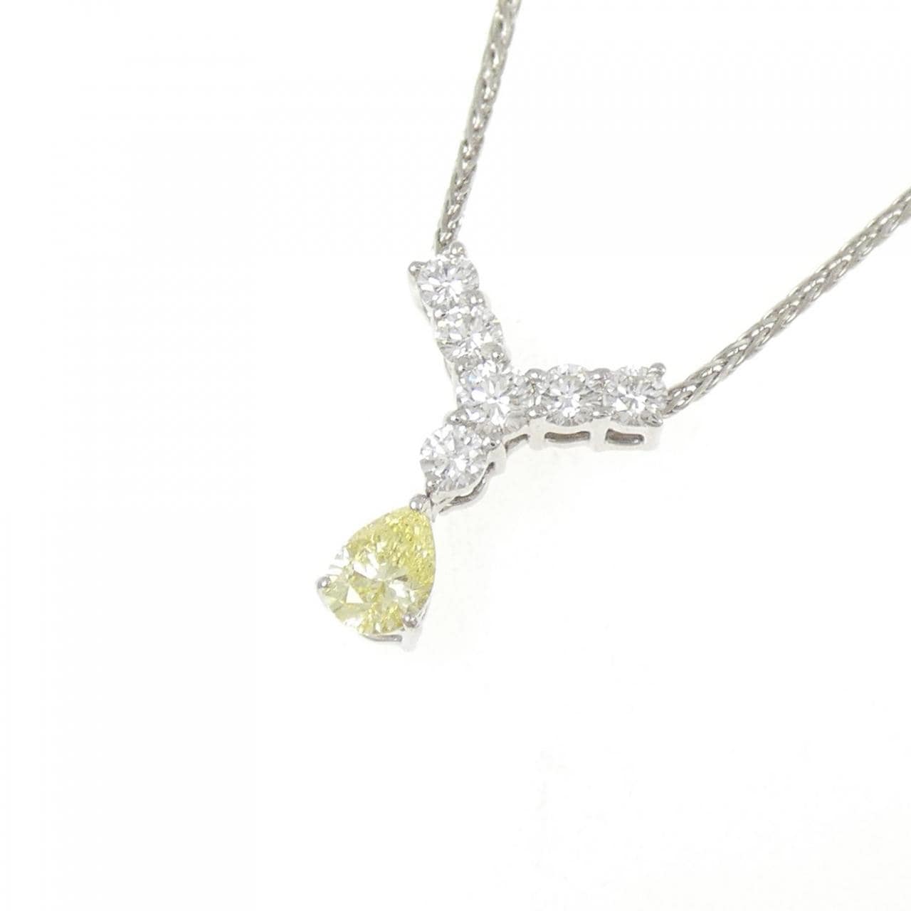PT950/PT850 ダイヤモンド ネックレス 0.326CT FY SI1 ペアシェイプ