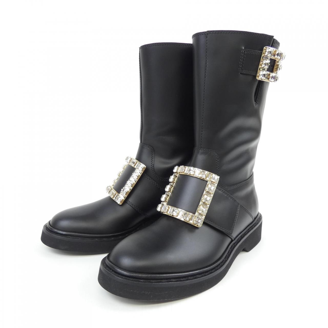 ロジェヴィヴィエ ROGER VIVIER ヴィヴ レンジャーストラス バックル ブーツ