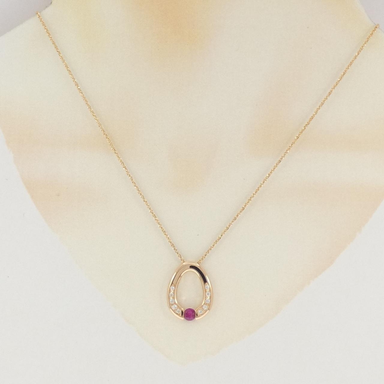 K18PG ルビー ネックレス 0.32CT