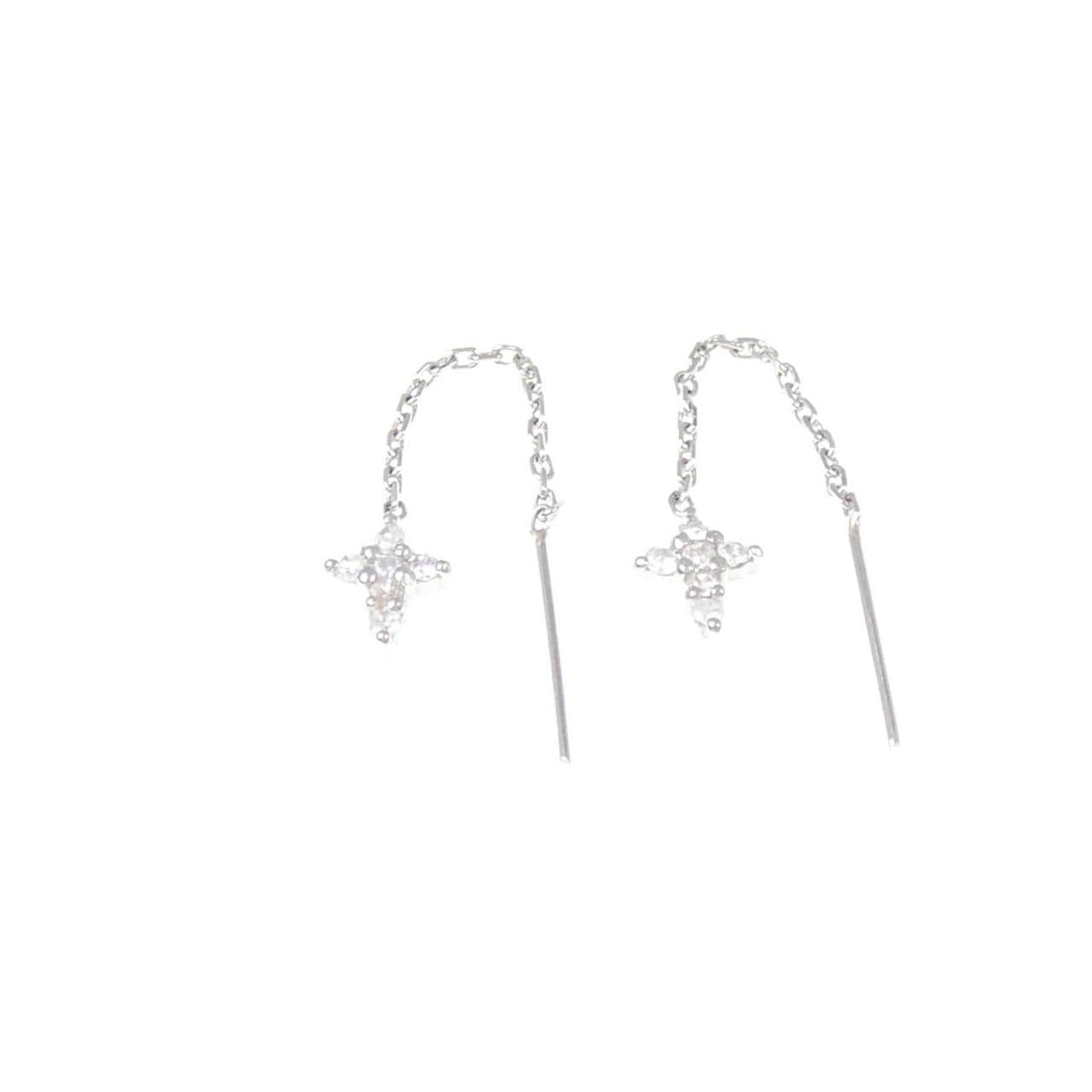 PT900 Cross Diamond Earrings 0.08CT