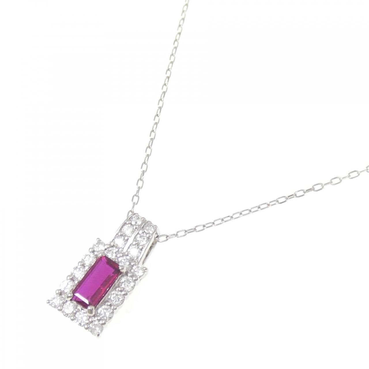 PT950/PT850 ルビー ネックレス 0.287CT
