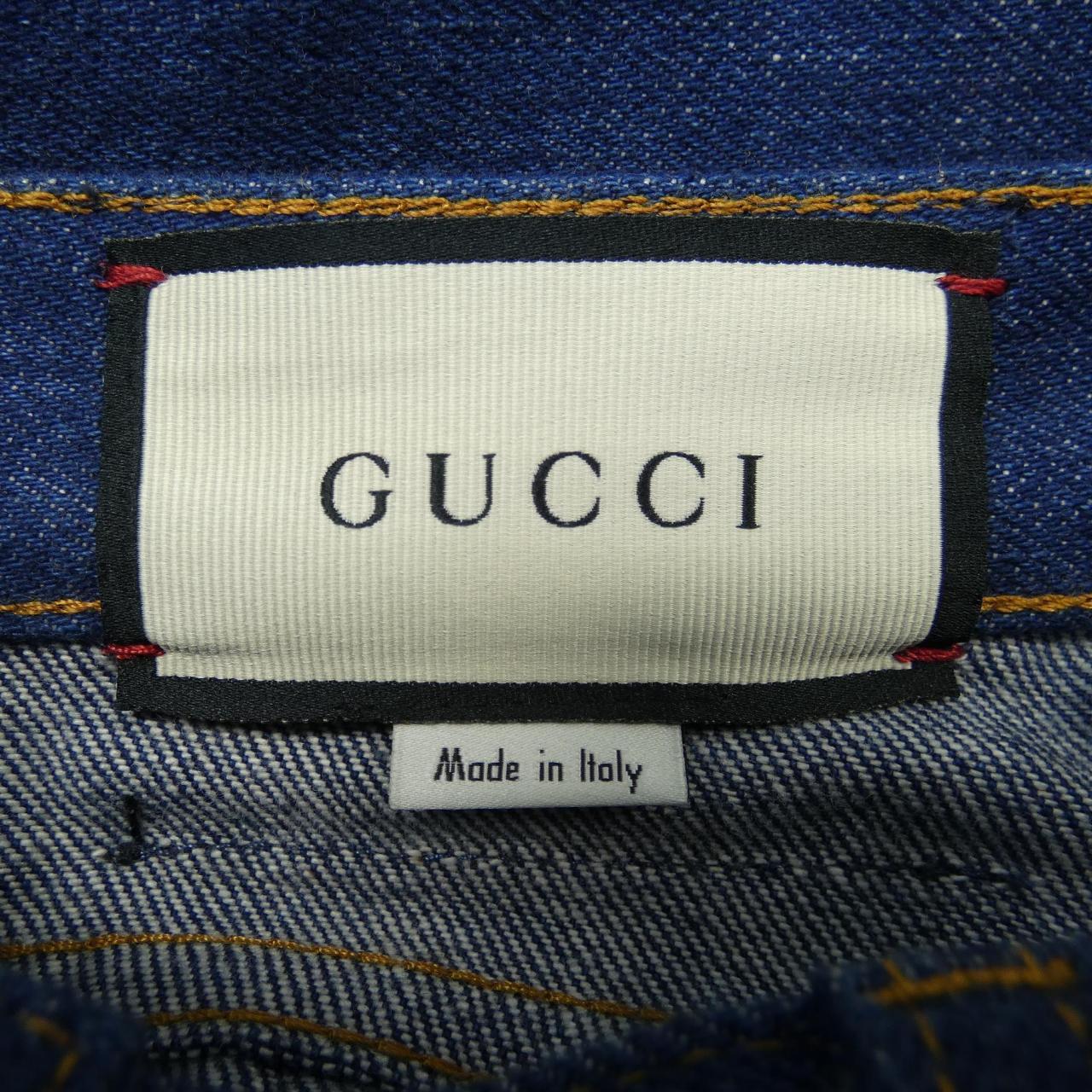 グッチ GUCCI GUCCIラベル付 デニム フレアパンツ 624217 XDBCY ジーンズ
