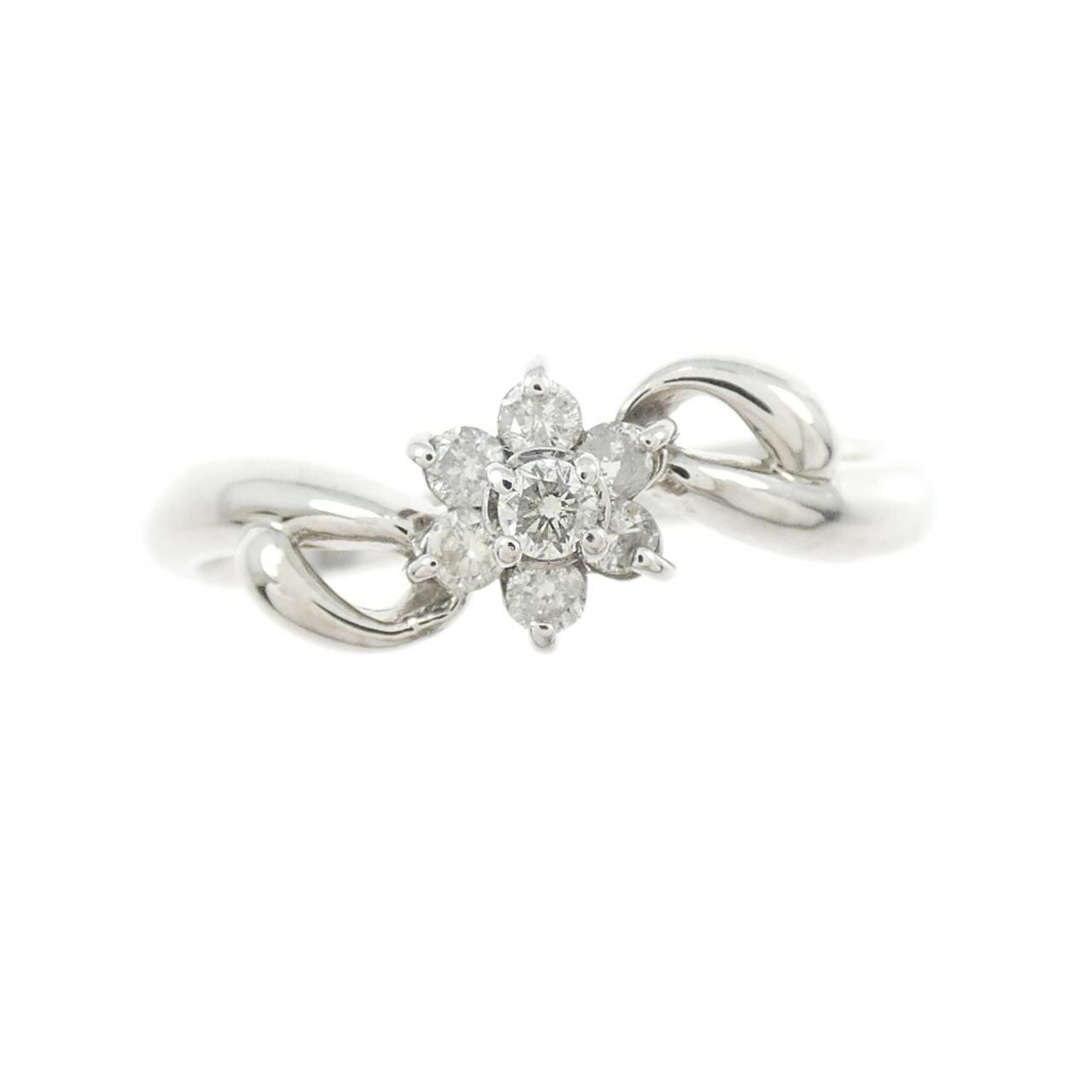 PT900 フラワー ダイヤモンド リング 0.15CT